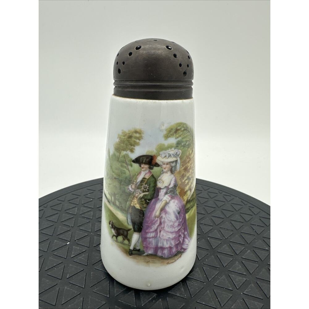 Antique Sugar Shaker Brass Top Victorian Couple Unbranded